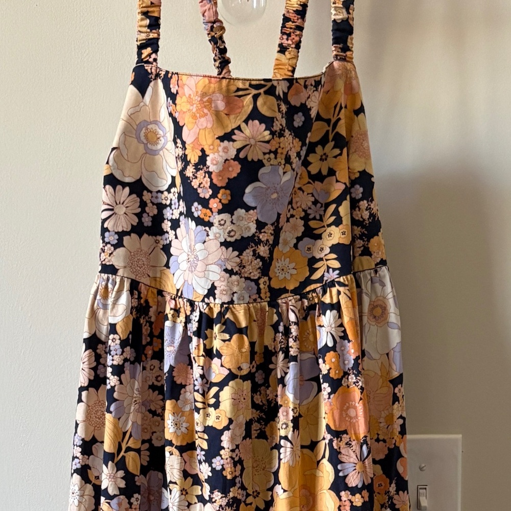 Free People Floral Maxi Dress in Peach, Black, White - Picture 2 of 6